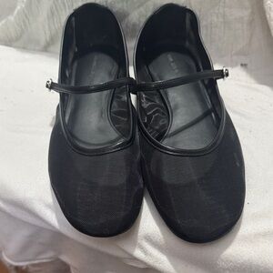 Charles & Keith Black Mary Jane Flats with Slim Strap